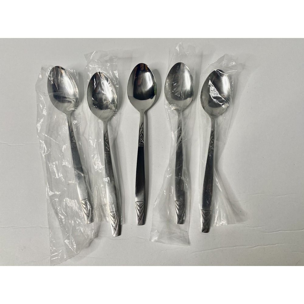 Orleans Silver ORL46 Stainless Korea Lot of 5 TeaSpoons Replacements